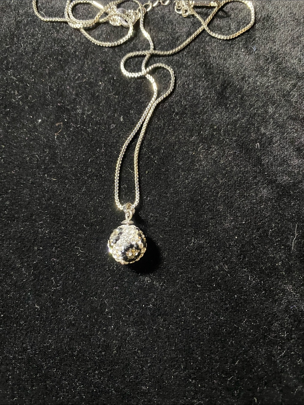 Fifth Ave Swarovski Crystal Animal Print Ball Pendant Chain Necklace